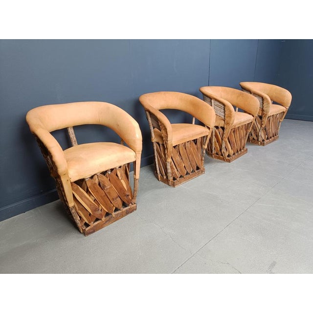 Wood Vintage Mexican Art Populaire Dining Chairs, 1970s, Set of 4 For Sale - Image 7 of 13