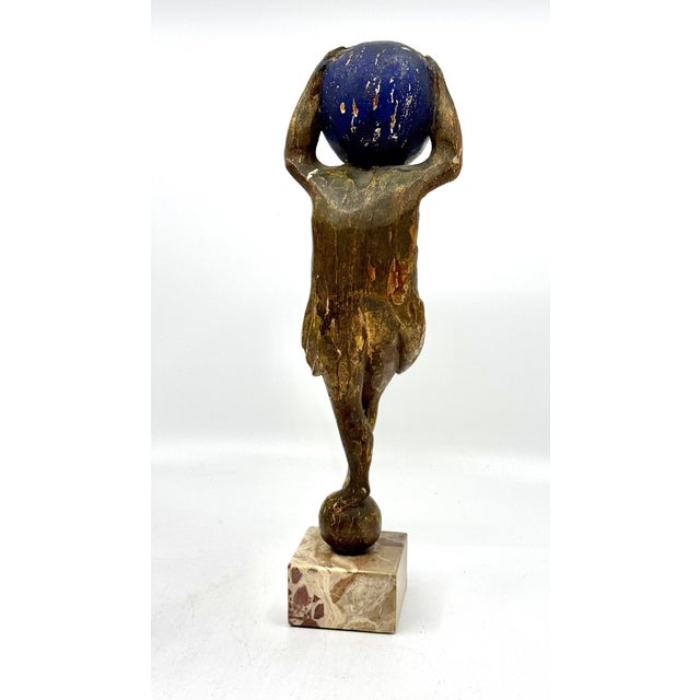 Northern Italian Carved Wood & Gessoed Atlas with Celestial Globe Circa 1800 For Sale - Image 16 of 18