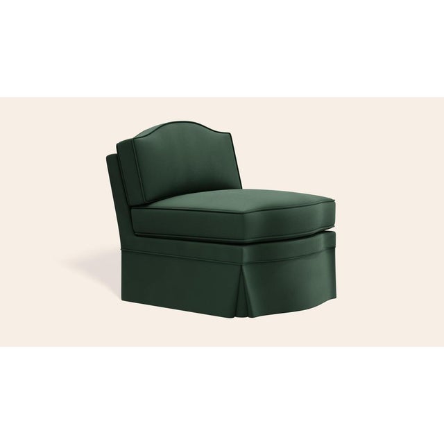 Contemporary Olive Linen Felix Slipper Chair by Ceraudo For Sale - Image 3 of 7