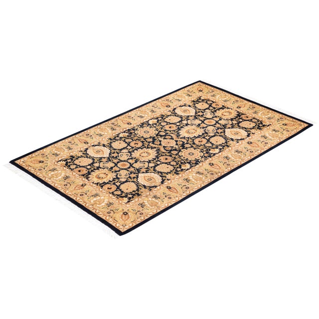 Black Mogul, One-of-a-Kind Hand-Knotted Area Rug - Black, 3' 2" x 5' 3" For Sale - Image 8 of 8