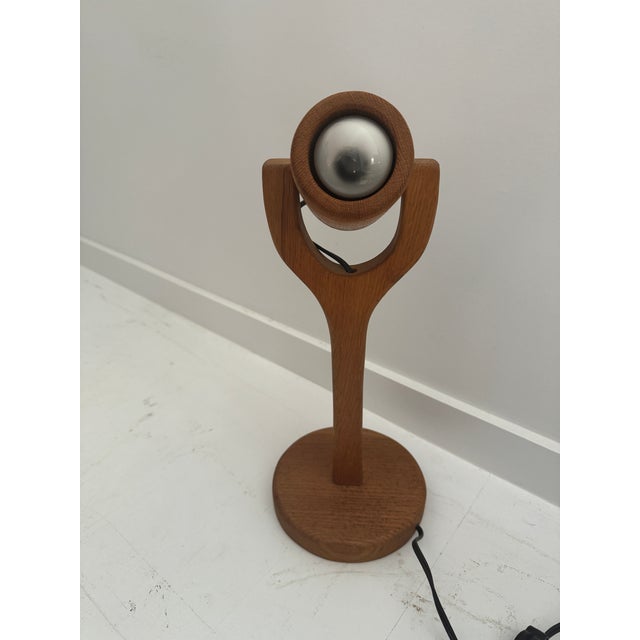 1970s Vintage Wooden Table Lamp, Circa 1970s For Sale - Image 5 of 12