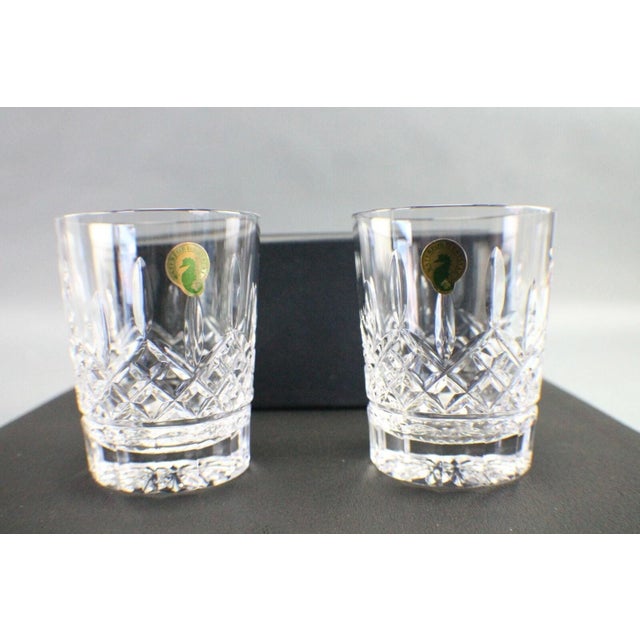 Mid-Century Modern Set of 2 New Waterford Crystal Lismore 4 3/8" Double Old Fashioned 12.5 Oz Glasses For Sale - Image 3 of 11
