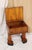 Brown Vintage "Foot" Stool With Blue Plaid Top - Handmade Stool For Sale - Image 8 of 15