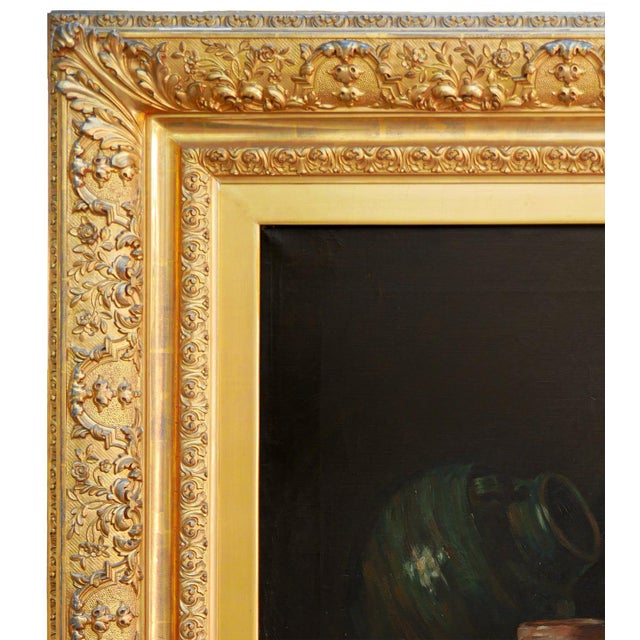 Early 20th Century Leo Nardus Early 20th Century Naturalistic Still Life Painting of Jugs and a Carpet, Early 20th Century For Sale - Image 5 of 11