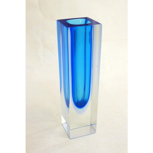 Small Turquoise Blue Sommerso Vase in Murano Glass, 1960s For Sale - Image 11 of 14