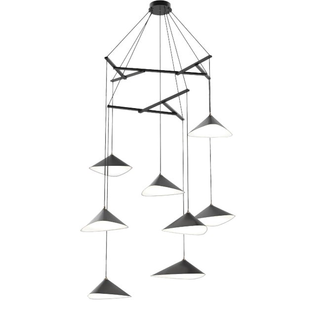 Daniel Becker 'Emily Vertikal 8' Chandelier in Anthracite for Moss Objects For Sale