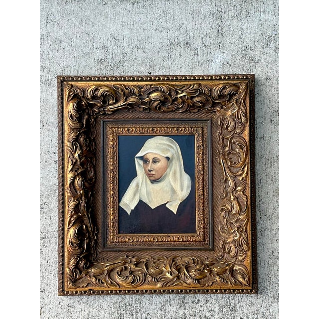 Vintage Framed Portrait Painting of a Woman For Sale - Image 12 of 13
