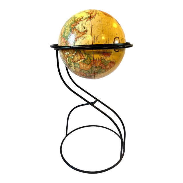 Late 20th Century Modern Iron Replogle Floor Globe in the Style of Paul McCobb For Sale