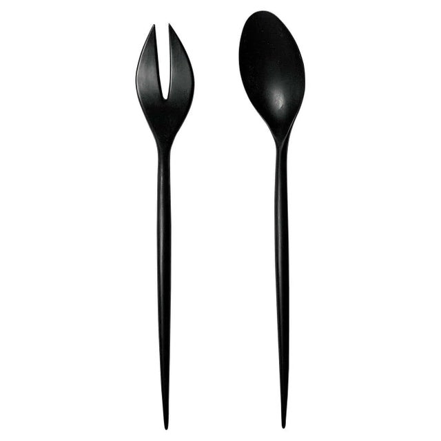 Vintage Herbert Krenchel Salad Serving Utensils- a Pair For Sale In Chicago - Image 6 of 6