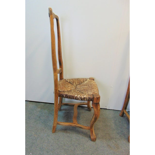 Wood Italian Maple Rush Seat Dining Chairs - Set of 4 For Sale - Image 7 of 9