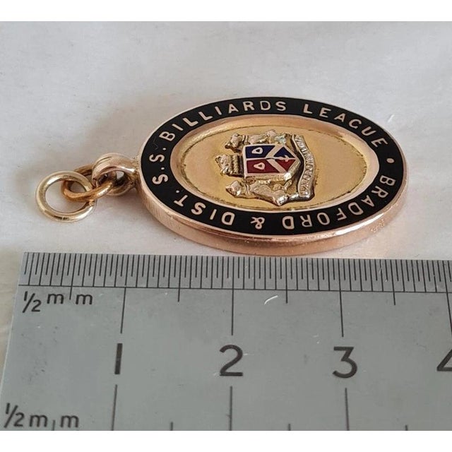 Gold and Enamel Billiards League Medallion from Fattorini & Sons For Sale - Image 10 of 11