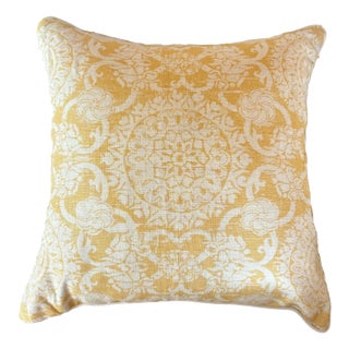 Golden Medallion Throw Pillow Cover For Sale
