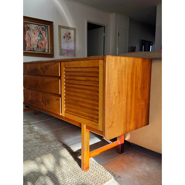 A Rare Scottish “Shetland”sideboard by a.h. McIntosh, Circa 1960s. Featuring Burl Drawers For Sale - Image 10 of 12