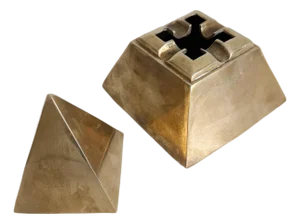 Vintage Brass Pyramid Ashtray