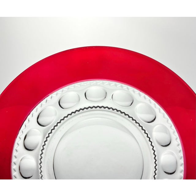 1950s 1950s Colony “Ruby Crown” Cranberry Red Glass Salad or Luncheon Plates - Set of 6 For Sale - Image 5 of 6