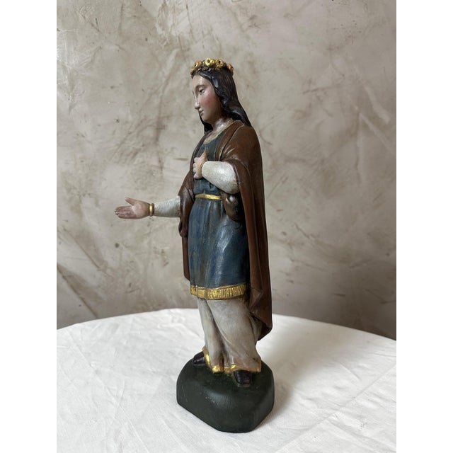 19th Century Wooden Virgin Mary, 1800s For Sale - Image 5 of 13