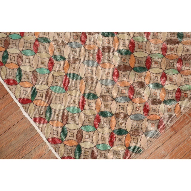 Late 20th Century Square Turkish Deco Rug For Sale - Image 9 of 18
