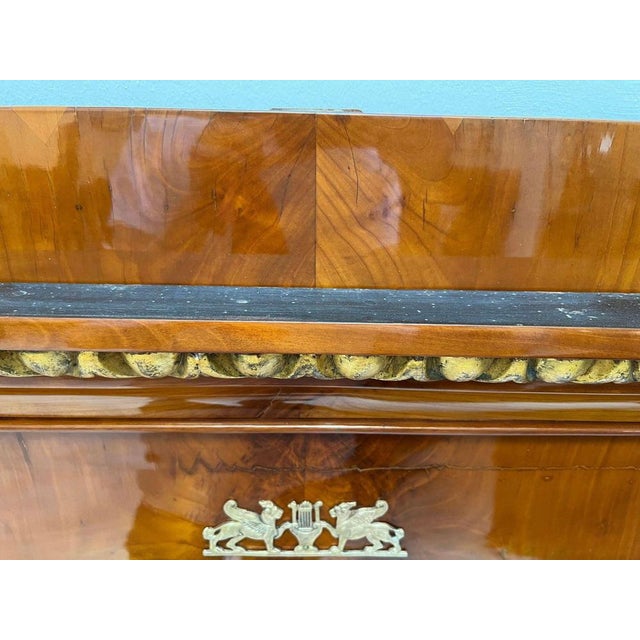 Biedermeier Cherry Wall Mirror with Brass Decor, South Germany, 1820s For Sale - Image 17 of 18