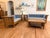 1990s Stickley Living Room Set, Prairie Sofa (Settle). Love Seat, Coffee Table and Round Table For Sale In Denver - Image 6 of 12