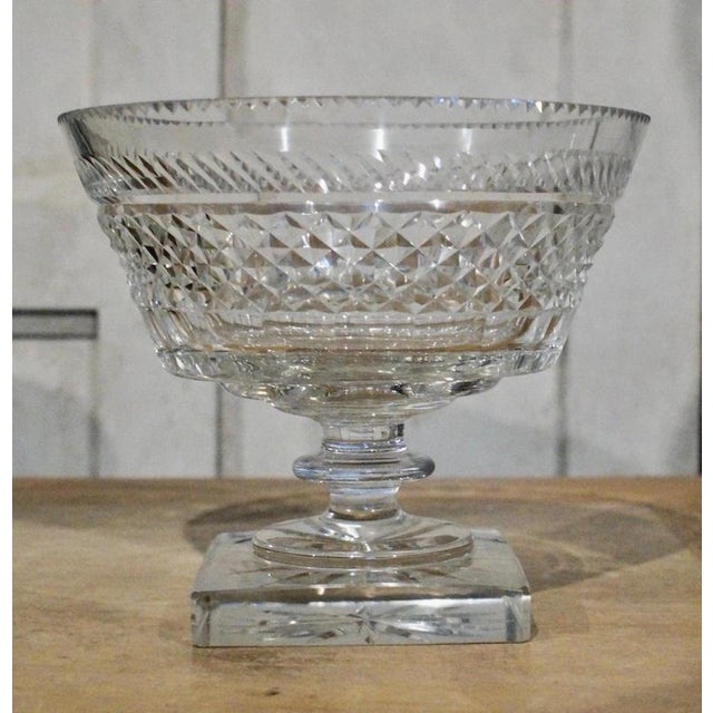 Antique Victorian Diamond-Cut Crystal Pedestal Bowl, 1890 For Sale - Image 3 of 9