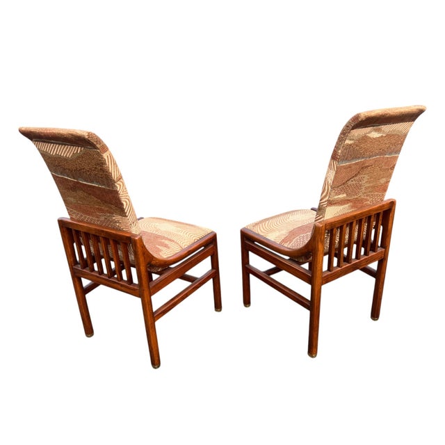 Henredon Campaign Scene 1 Oak Dining Chairs Set 6 For Sale - Image 10 of 18