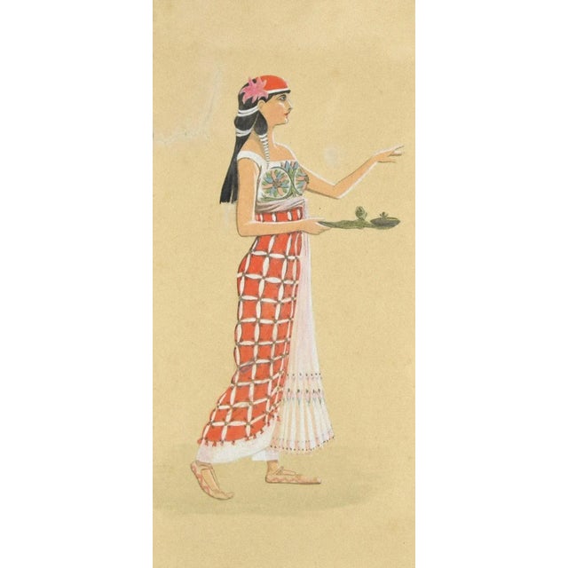 Woman Figure is an original drawing in mixed media, ink, tempera and watercolor on ivory-colored paper realized by M....