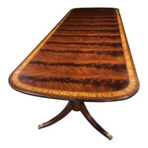 Traditional Mahogany Georgian Style Dining Table by Leighton Hall. Made-To-Order