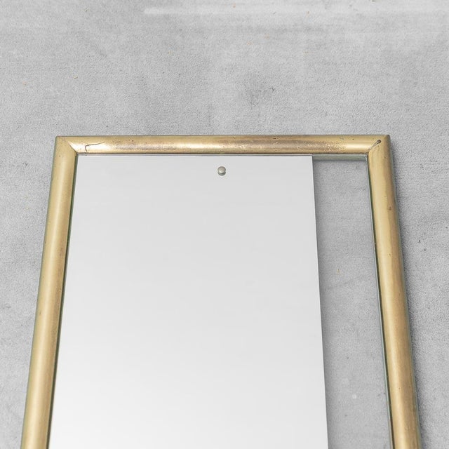 Wall Mirror with Brass Frame, 1970s For Sale - Image 6 of 8