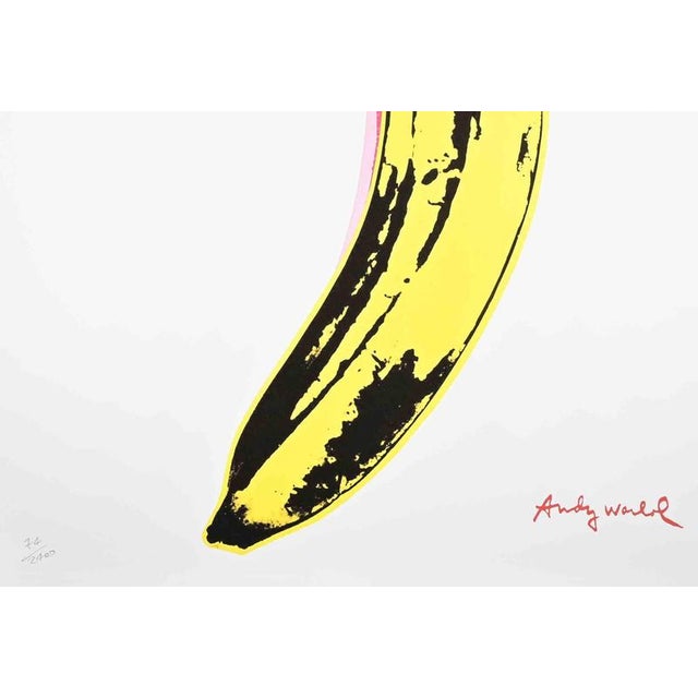 Vivid color silkscreen print of Warhol’s iconic Banana, originally designed for the 1967 Velvet Underground & Nico album...