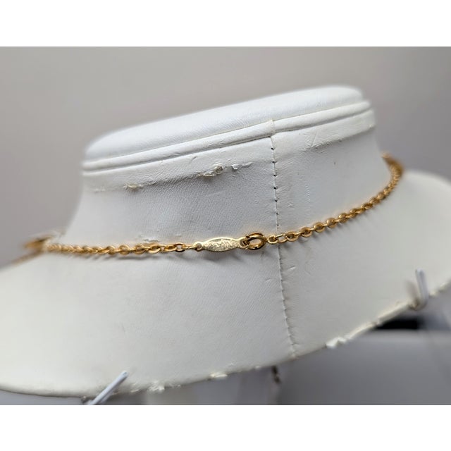 Metal Vintage 1982 Signed Napier Goldtone Feather Charm Necklace For Sale - Image 7 of 14