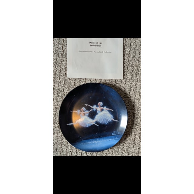 1980s Dance of the Snowflakes Donald Zolan Ceramic Plate For Sale - Image 4 of 4