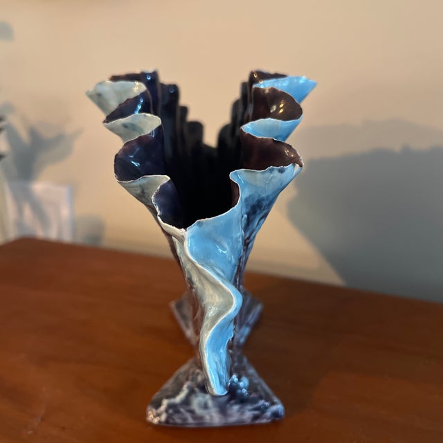 Heidi Schoop Scalloped Shell Vase Circa 1950’s For Sale - Image 4 of 6