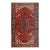 Antique Persian Serapi Carpet Handmade Wool Oriental Rug, Red, Ivory, Light Blue For Sale