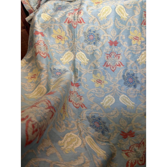 Traditional Clarence House Silk & Cotton Brocade Light Blue For Sale - Image 3 of 5