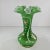 Fenton Art Glass Company Vintage Fenton Art Glass Vase Charleton Awco Green Overlay Roses Hand Painted For Sale - Image 4 of 11