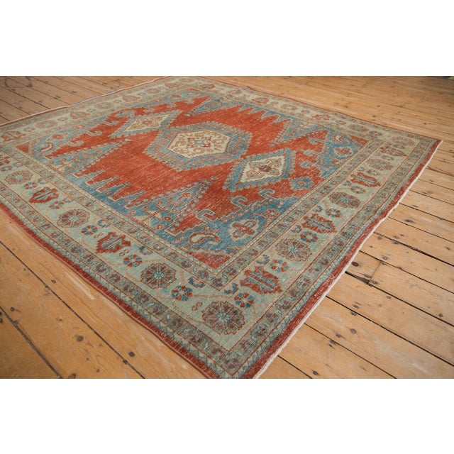 Textile Vintage Distressed Veece Square Carpet - 6'6" x 7'1" For Sale - Image 7 of 10