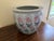 Vintage Chinoiserie Blue, Pink & Green Floral Ceramic Fishbowl Planter For Sale - Image 4 of 10