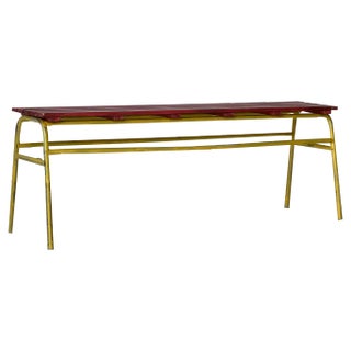 Industrial Bench in Metal and Pine, 1970s For Sale