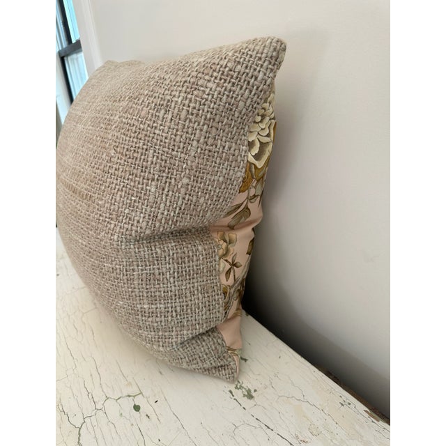 Pink Pink Bird Botanical Throw Pillow For Sale - Image 8 of 8