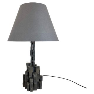 Sculptural Brutalist Cast Iron Table Light attributed to Lothar Klute, Germany, 1970s For Sale