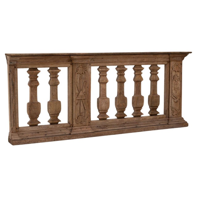 1780s French Hand-carved Oak Balustrade For Sale - Image 15 of 18