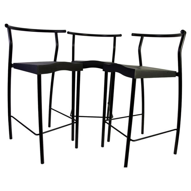 Black Barstools by Philippe Starck for Kartell, Italy, 1980s, Set of 3 For Sale - Image 10 of 10