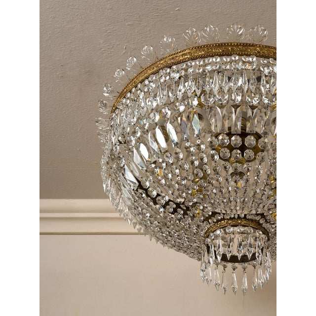 Vintage Empire Bohemian Crystal Hot Air Balloon Ceiling Light, 1940s For Sale - Image 9 of 11