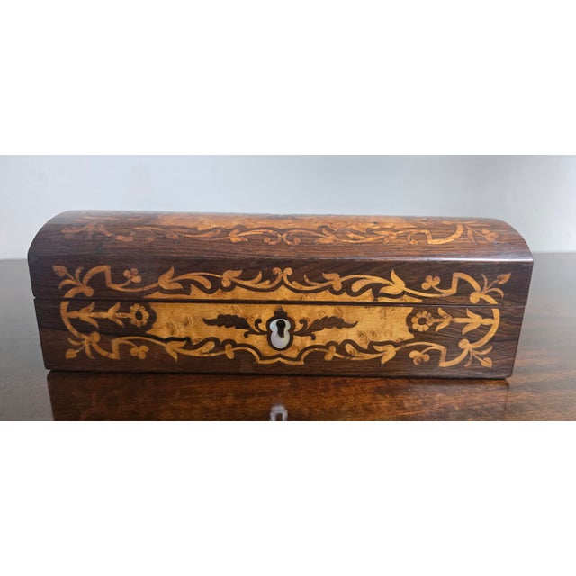 Antique English Inlaid Glove Box, 1880 For Sale - Image 11 of 12