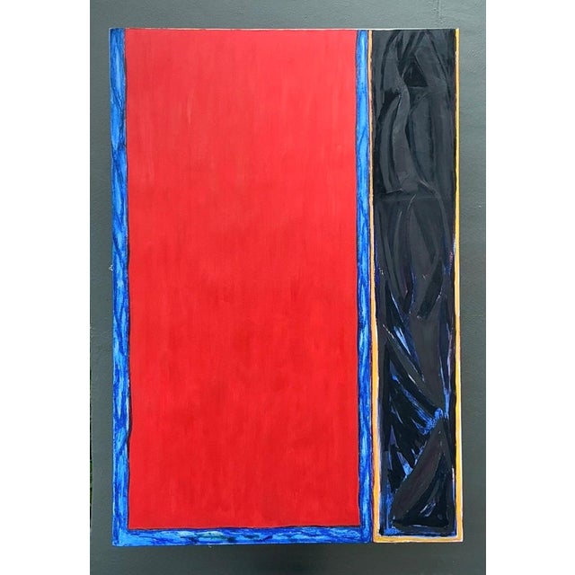 Monumental Sharon Gold Color Block Abstract Painting For Sale In West Palm - Image 6 of 15