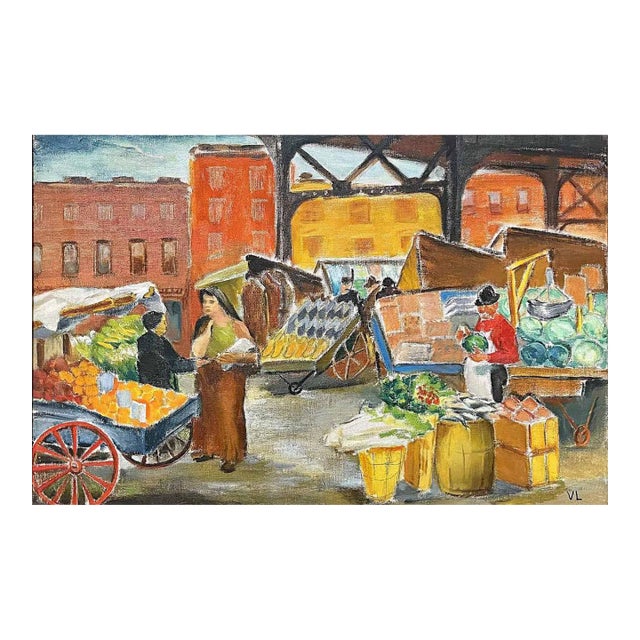 "Under the El" Painting by Dorothy Van Loan (American, 1904-1999) For Sale