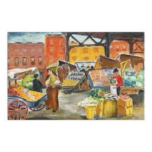 "Under the El" Painting by Dorothy Van Loan (American, 1904-1999)