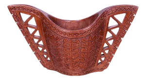 Antique 1900s Hand-Carved Wooden Wedding Cup From Former Yugoslavia/European Balkan