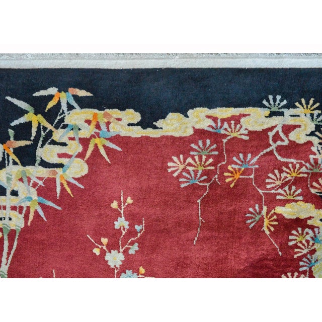 Textile 1920s Vintage Chinese Art Deco Rug For Sale - Image 7 of 11