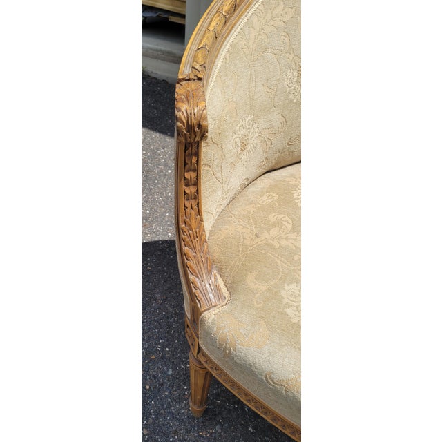 Fine Antique French Curved Side Settee For Sale - Image 9 of 10